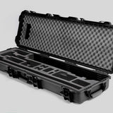 Angled view of Foama Fortified Black Color Hard Case and Black Custom Foam Insert for DJI D-RTK 2 Mobile Station