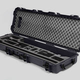 Angled view of Foama Fortified Graphite Color Hard Case and Black Custom Foam Insert for DJI D-RTK 2 Mobile Station