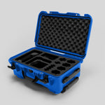 Angled view of Foama Blue Color Carry-on case and Custom Foam Insert for Sony FX-6