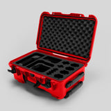 Angled view of Foama Red Color Carry-on case and Custom Foam Insert for Sony FX-6