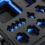 Close-up view 1 of Foama Black Color Carry-on case and Custom Foam Insert with Blue Layer for Sony FX-6