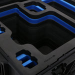 Close view of Black Color Sony Venice 2 Studio Case with Blue Layer Custom Foam Insert