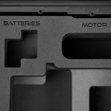 Close view of Black Color ARRI HI-5 Carry-On Case with Black Layer Custom Foam Insert