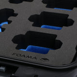 Close-up view 2 of Foama Black Color Carry-on case and Custom Foam Insert with Blue Layer for Sony FX-6