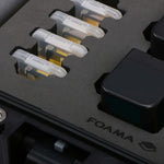 Close-up view 2 of Foama Black Color Carry-on case and Yellow Foam Insert for Sony FX-6 and Essential Accessories
