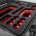Close-up view 2 of Sony FX3 Black Color Studio Case and Custom Foam Insert with Red Layer